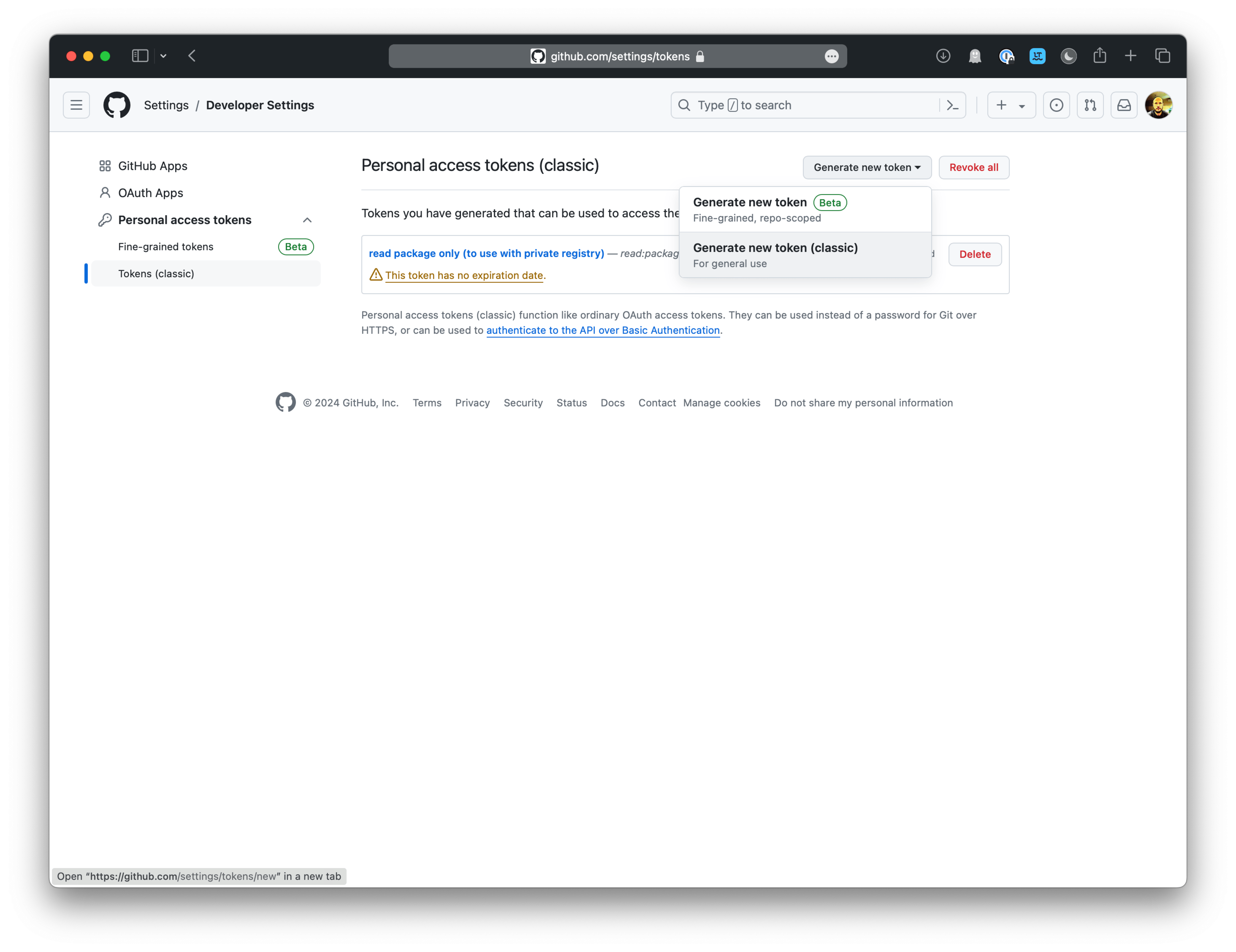 GitHub Personal Access Tokens